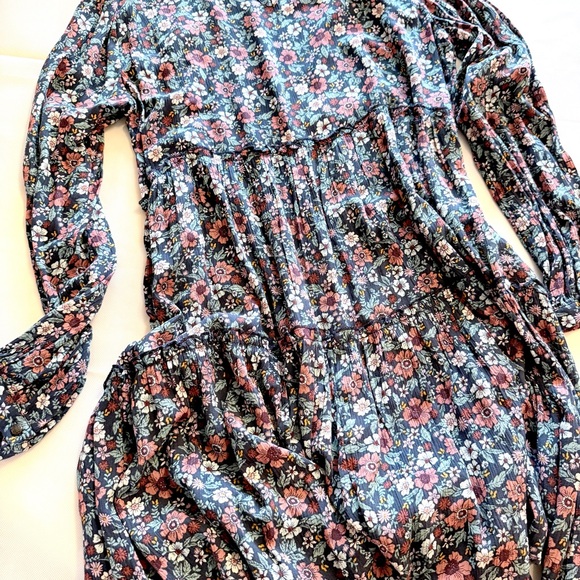 Knox Rose Floral Long Sleeve Dress - Blue, Orange and Reds - Boho - Picture 5 of 6